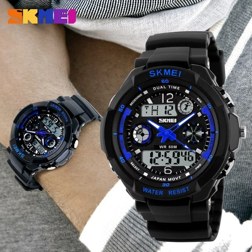 Reloj Skmei Hombre S- Shock Analógico Digital Luz Led