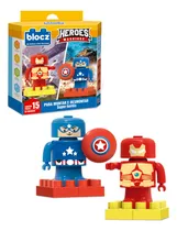 Comprar Boneco De Montar Infantil Brinquedo Homem De Ferro E Capitão Quantidade De Peças 15 Versão Do Personagem Homem De Ferro E Capitão America
