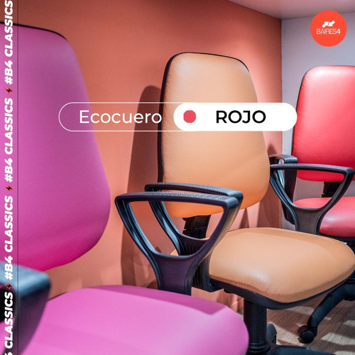 Silla Oficina Ergonomica Pc Regulable Rudy 3 Años Gtia Color Rojo / Ecocuero Material del tapizado Tela