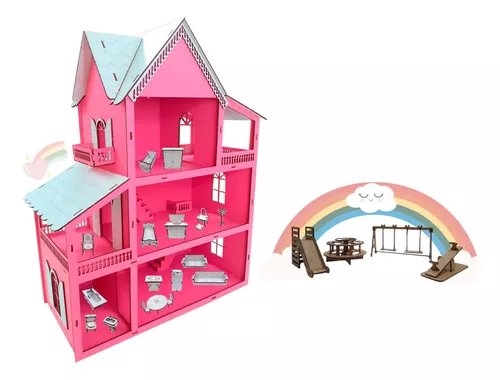 CASA BARBIE EM MDF E SEM MÓVEIS