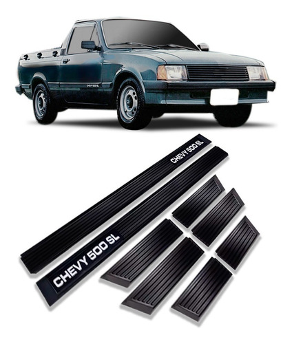 Friso Lateral Chevy 500 Sl 1983 A 1986 8 Peças (castelinho)
