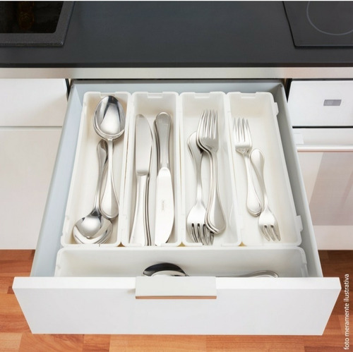 Kit 8 Organizador Gavetas Divisor Porta Talheres Cozinha Top