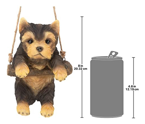 ~? Diseño Toscano Yorkie Cachorro En Una Percha Colgante Esc