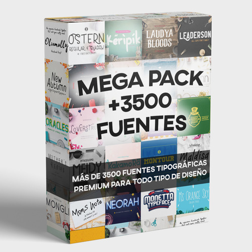 Mega Pack +3500 Fuentes Tipográficas Para Diseño