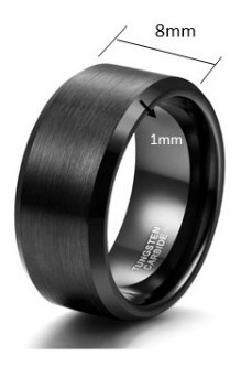 Imagen 3 de 6 de Anillo Tungsteno Ryux Iii Negro Mate