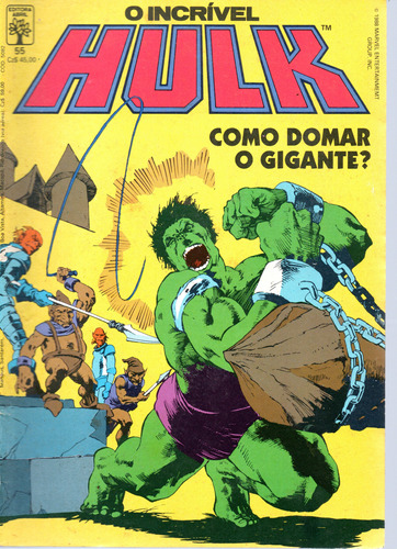 O Novo Incrível Hulk N° 55 - 68 Páginas Em Português - Editora Abril - Formato 13,5 X 19 - Capa Mole - 1988 - Bonellihq Cx03 Abr24