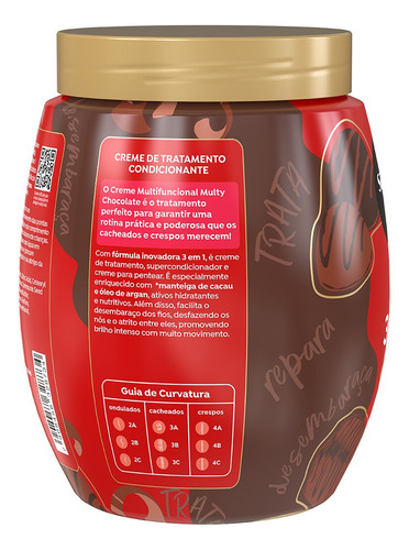 Creme De Tratamento 3 Em 1 Cachos Dos Sonhos Chocolate 1kg