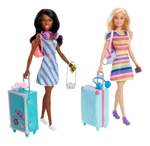 Barbie Viajera Morena Y Rubia Incluye Helicóptero Y Carro | Meses sin  intereses