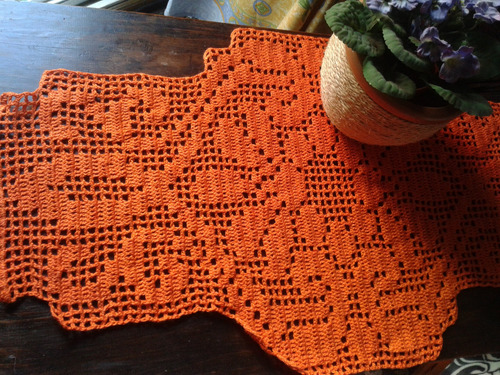 Caminero En Crochet Hilo Naranja