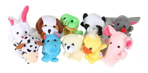 Imagen 5 de 6 de Titeres De Animales Para Dedo Pack De 10 Surtido Peluche