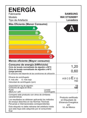 Imagen 4 de 5 de Lavadora Samsung Eco Inverter Wa13t5260by/pe 13 Kg