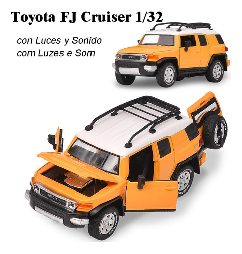 Toyota Fj Cruiser Miniatura Metal Coche Con Luces Y Soni [u]