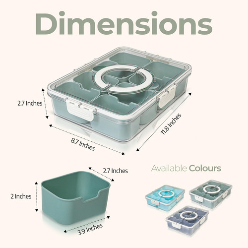 Caja Para Aperitivos Mason & Meadow Con 8 Compartimentos, Co