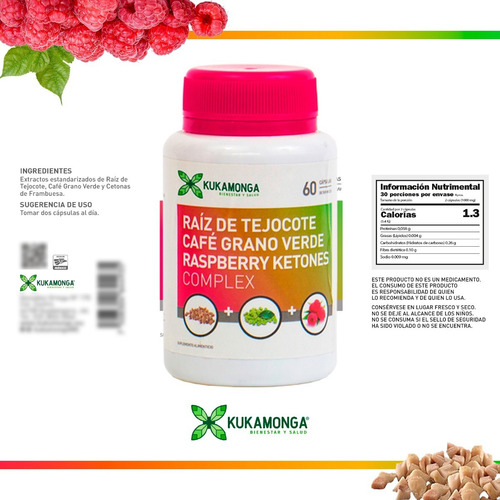 Complex Raíz De Tejocote, Café De Grano Verde, Raspberry Ket Sabor Sin sabor