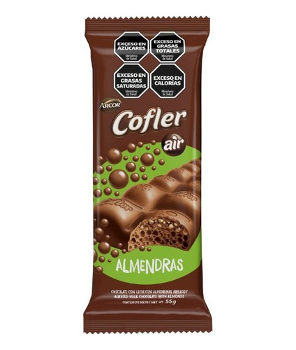 Tableta Chocolate Cofler Air X55gr Arcor Oficial