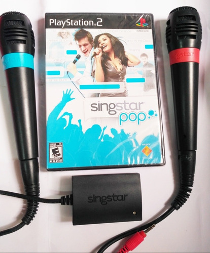 2 Micrófonos +usb Adaptador+ Singstar Pop Para Playstation 2