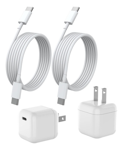 Cargador Usb C De 20 W Gan Y Cable Usb C De 5 Pies Para Telf