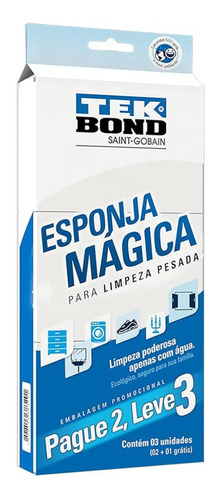 Esponja Magica Limpeza Pesada Leve 3 Pague 2 Tekbond