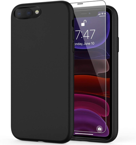 Funda + Protector De Pantalla Para iPhone 8 Plus (negro)