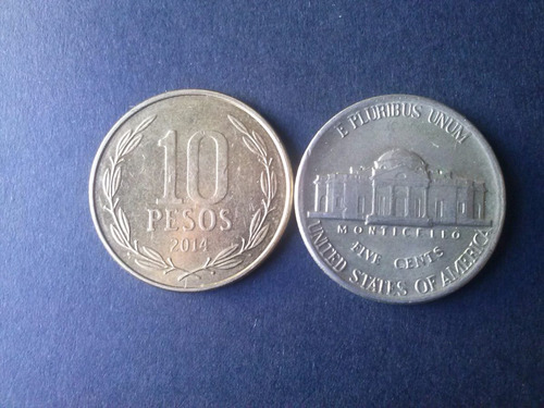 Moneda Estados Unidos Five Cents Níquel 1986 Ceca D