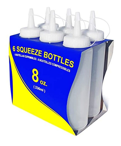 Botellas De Plástico (8 Oz, Transparente, 6 Unidades)