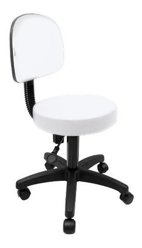 Cadeira de escritório RENAFLEX Mocho Além ergonômica  branca com estofado de couro sintético