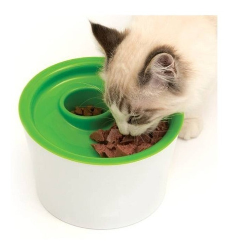 Plato Dispensador Alimentador Comida Didactico Para Gatos