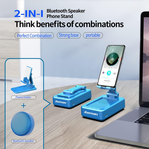 Jteman Soporte Para Teléfono Con Altavoz Bluetooth Inalámbri