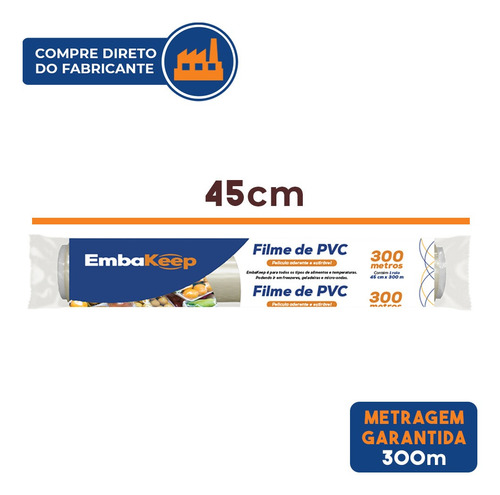 Imagem 2 de 5 de Plástico Filme Pvc - Rolo Transparente - Bobina 45cm X 300m
