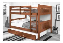 Comprar Mueble Litera Tundle Nogal 3 Camas De Pino Maciza Infantil