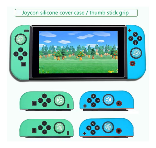 Funda Silicona De Diseño Joystic Joy-con Nintendo Switch Animal Crossing Huellas