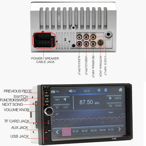 Autoestereo Mirrorlink Pantalla 7 Touch Bt Fm Camara Reversa