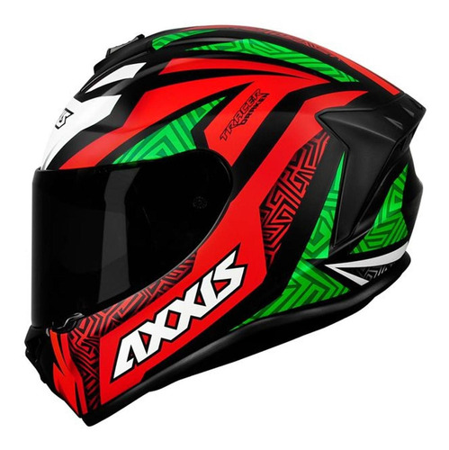 Capacete Moto Axxis Draken Track Preto Vermelho - Lançamento
