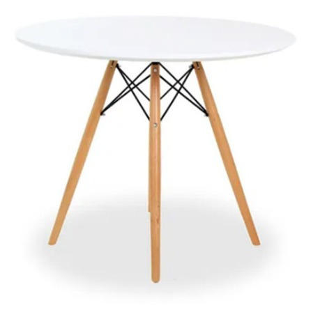 Mesa Replica Eames Redonda 80 Cms Blanca,mueble, Diseño