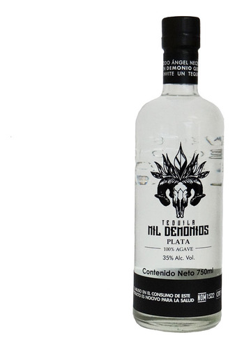 Paquete 6 Botellas De Tequila Cristalino 750ml Mil Demonios