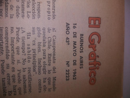 Revista El Gráfico Luis Nicolao 16 De Mayo 1962 Record
