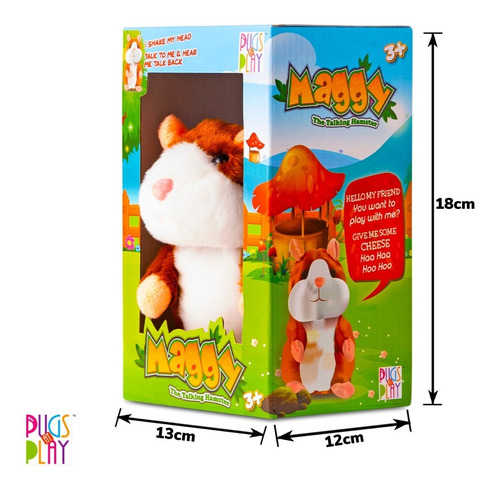 Imagen 2 de 10 de Peluche Interactivo Pugs At Play Hamster Maggy Graba Repite