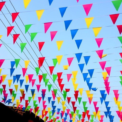 Imagen 5 de 5 de Banderines X120 Multicolor 70 Mt Evento, Bautizo, Matrimonio
