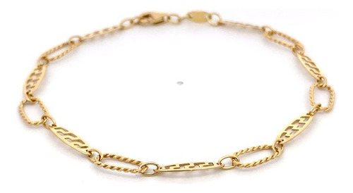 Pulsera De Oro Amarillo 18k Ovalados Calados 