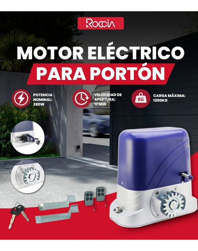 Kit Motor Electrico Deslizante Para Portones 800kg