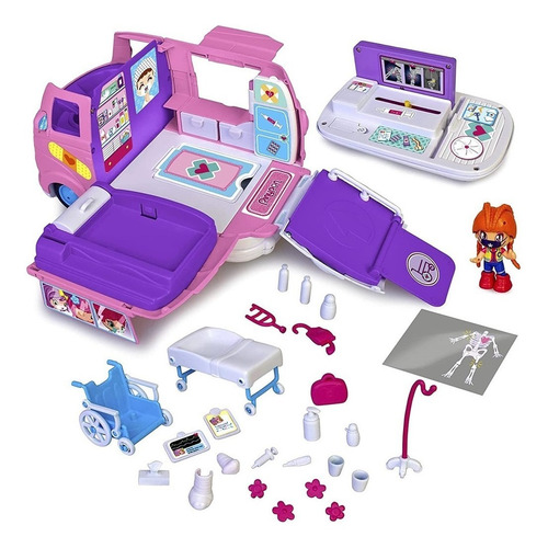 Imagen 4 de 7 de Pinypon Set Ambulancia Emergencia Luz Accesorios Original