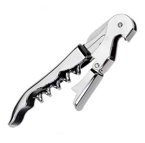 Sacacorchos De 2 Pasos Acero Inoxidable Plata (7 Piezas) Negro