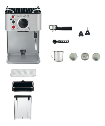 Máquina de café expresso Cuisinart EM-100np1 para fazer 1.. Cor: aço inoxidável, manual