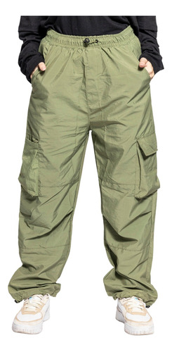 Pantalón Cargo Parachute Oversize De Mujer Con Bolsillos