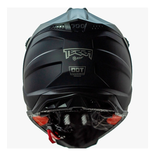 Imagen 7 de 9 de Casco Motocross Enduro Kov Terra Solid Negro Mate