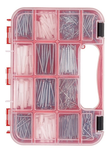 Imagen 2 de 3 de Kit Set Juego De Tornillos Clavos Tarugo Con Maleta Portátil