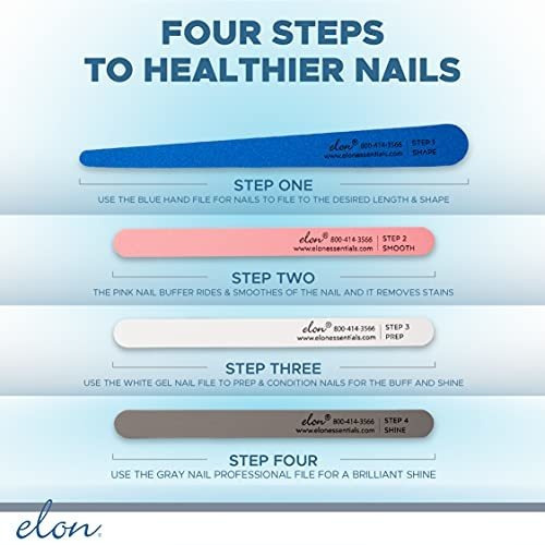 Sistema De Limas De Uñas Elon Professional De 4 Pasos
