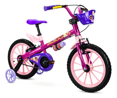 Bicicleta Infantil Nathor Aro 16 Com Rodinhas Top Girls 6