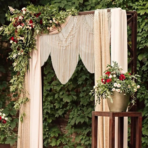 1 Cortina Decorativa Para El Hogar Con Tapicería De Macramé
