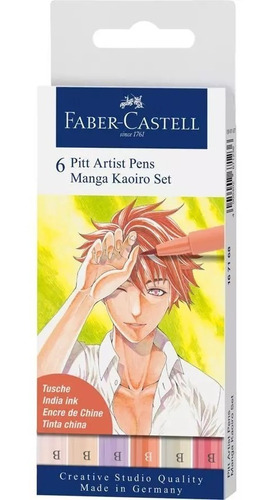 Marcadores Pitt Artist Brush Manga Kaoiro  X 6 Faber Castell